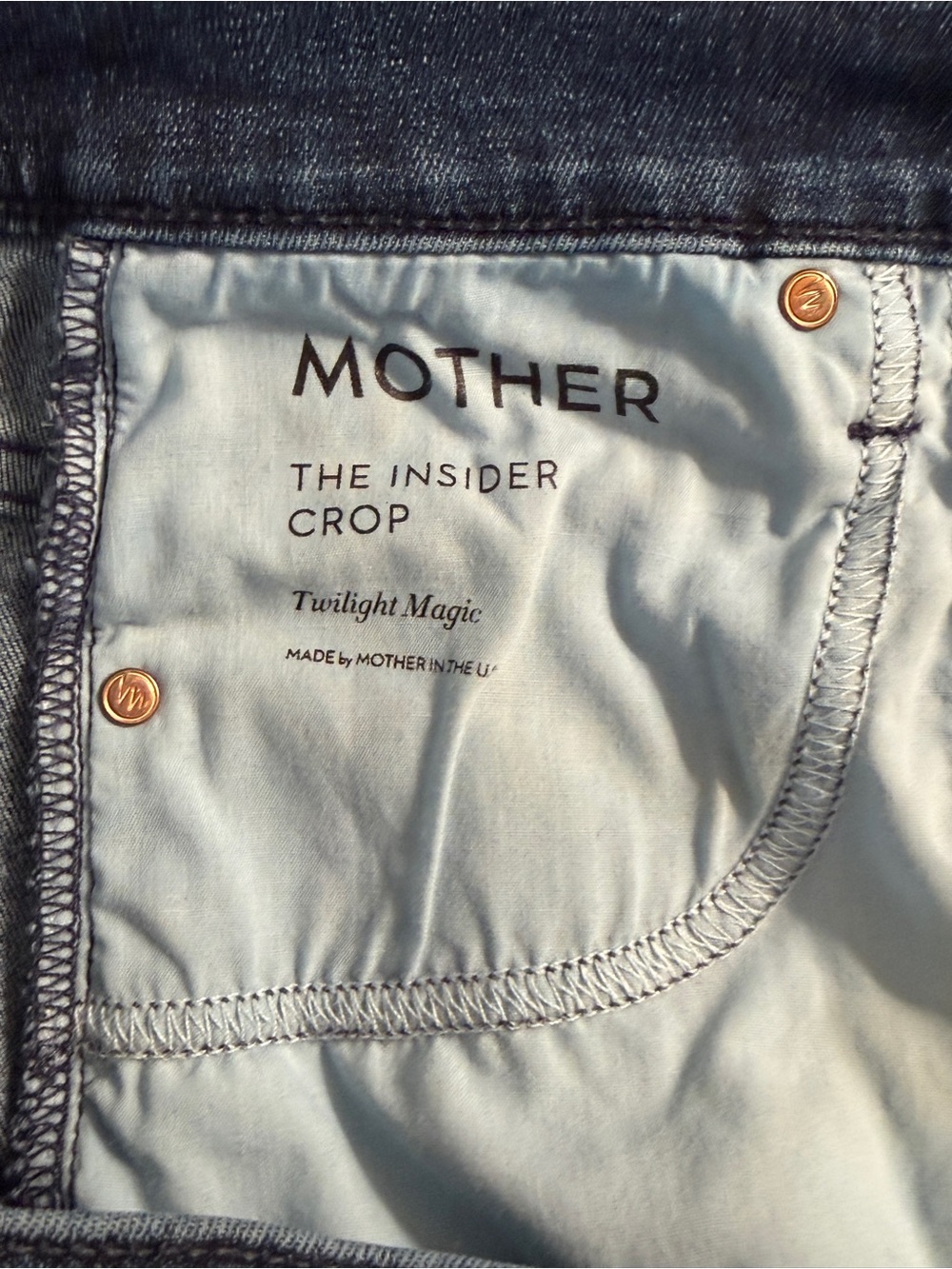MOTHER Insider Crop Twilight Magic Dark Wash Kick Flare Jeans Size 26 - Picture 4 of 11